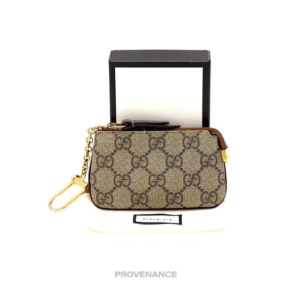 🔴 Gucci Key Pouch Cles - GG Supreme Brown - Picture 1 of 8